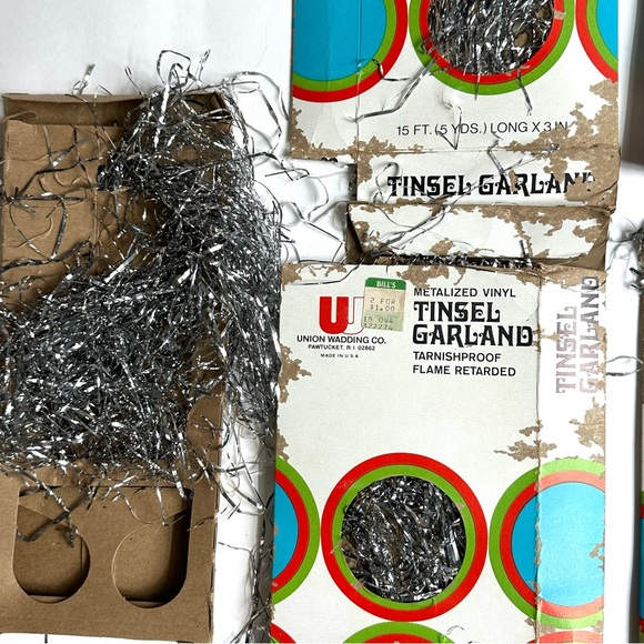 Vintage Tinsel Icicles Lot of 4 Boxes by Union Wadding Co. - Picture 4 of 8